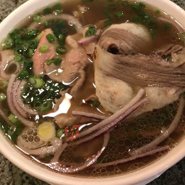 16. Pho Tai Nam Gau / Noodles with Ribeye, Flank, & Brisket.